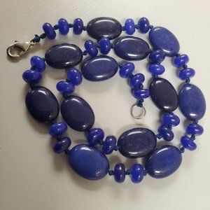 Genuine Blue Chalcedony 19" Necklace with Lobster Claw clasp